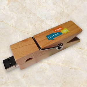 Clothespin Real Wood Funny and Unique USB Stick